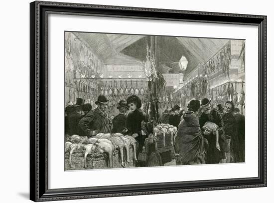 Leadenhall Market at Christmas Time-English School-Framed Giclee Print