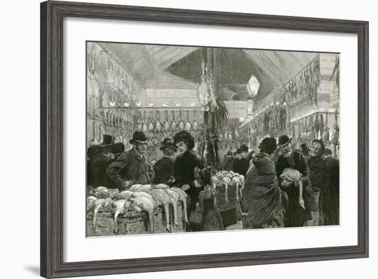 Leadenhall Market at Christmas Time-English School-Framed Giclee Print