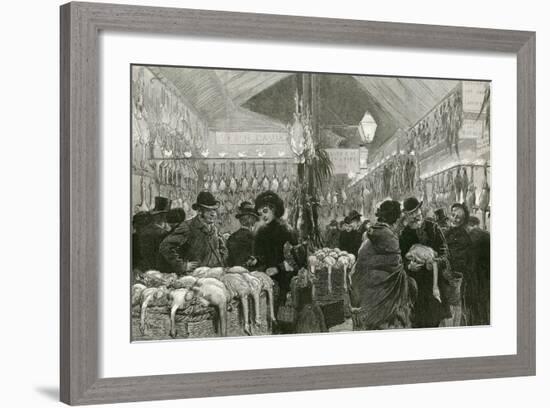 Leadenhall Market at Christmas Time-English School-Framed Giclee Print