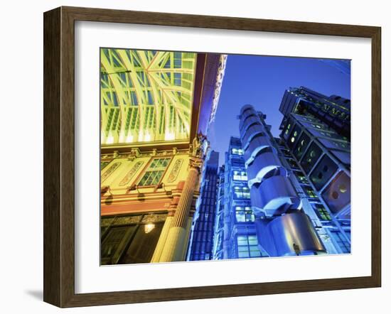 Leadenhall Street Market and Lloyds Building, London, England-Steve Vidler-Framed Photographic Print