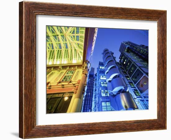 Leadenhall Street Market and Lloyds Building, London, England-Steve Vidler-Framed Photographic Print