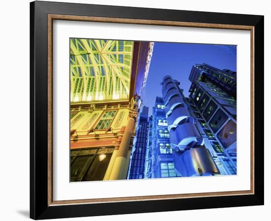 Leadenhall Street Market and Lloyds Building, London, England-Steve Vidler-Framed Photographic Print