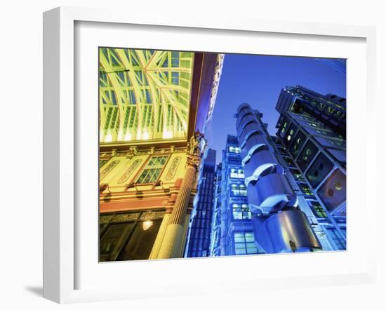 Leadenhall Street Market and Lloyds Building, London, England-Steve Vidler-Framed Photographic Print