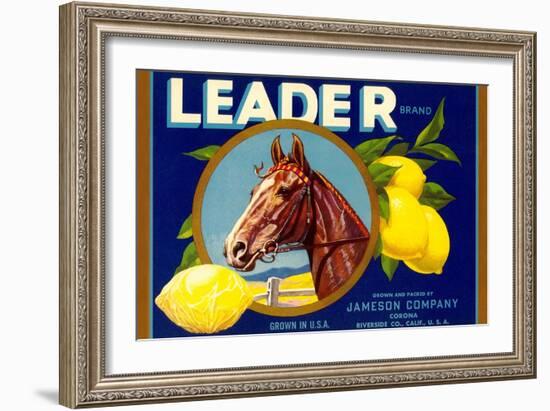 Leader Lemon Label-null-Framed Art Print