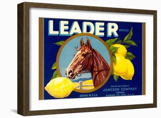 Leader Lemon Label-null-Framed Art Print