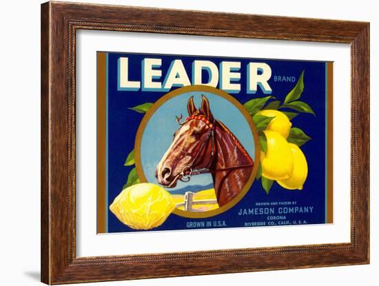 Leader Lemon Label-null-Framed Art Print