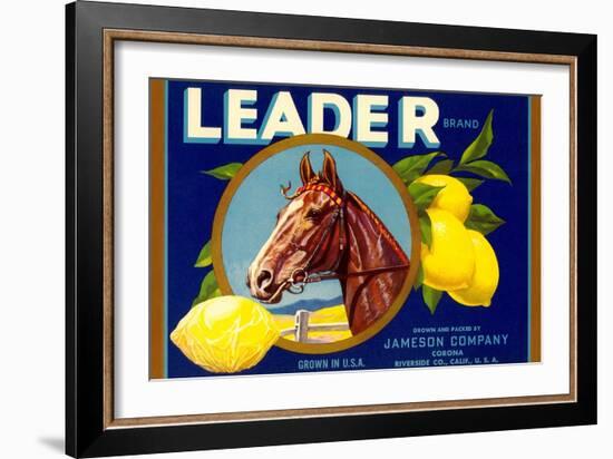 Leader Lemon Label-null-Framed Art Print