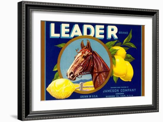 Leader Lemon Label-null-Framed Art Print