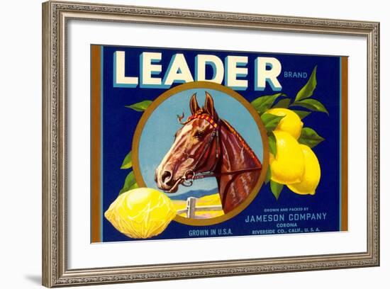 Leader Lemon Label-null-Framed Art Print