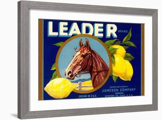 Leader Lemon Label-null-Framed Art Print