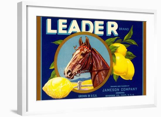 Leader Lemon Label-null-Framed Art Print