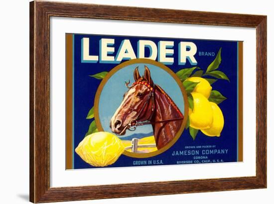 Leader Lemon Label-null-Framed Art Print