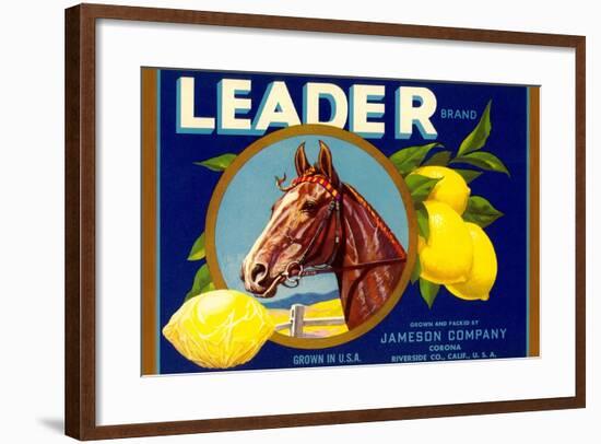 Leader Lemon Label-null-Framed Art Print