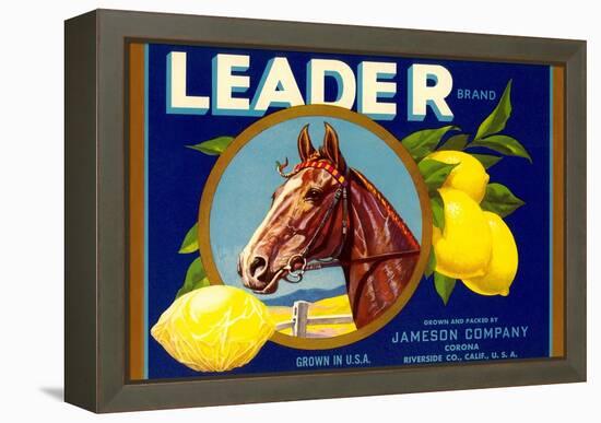 Leader Lemon Label-null-Framed Stretched Canvas