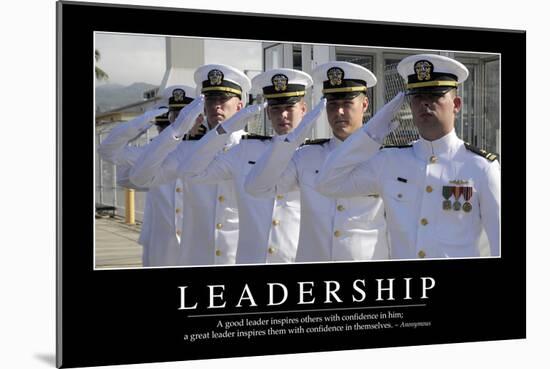 Leadership: Inspirational Quote and Motivational Poster-null-Mounted Photographic Print
