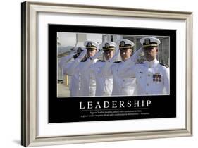 Leadership: Inspirational Quote and Motivational Poster-null-Framed Photographic Print