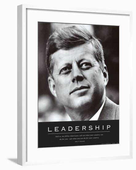 Leadership: JFK-null-Framed Art Print