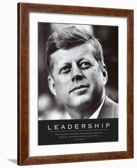 Leadership: JFK-null-Framed Art Print