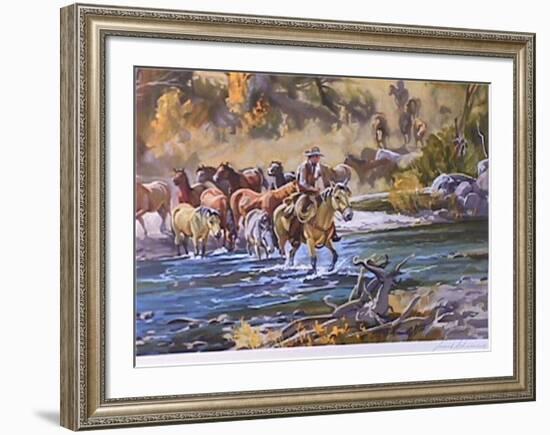 Leading 'em Home-Conrad Schwiering-Framed Limited Edition