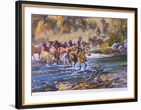 Leading 'em Home-Conrad Schwiering-Framed Limited Edition