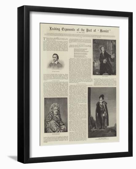 Leading Exponents of the Part of Hamlet-Thomas Lawrence-Framed Giclee Print