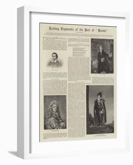 Leading Exponents of the Part of Hamlet-Thomas Lawrence-Framed Giclee Print