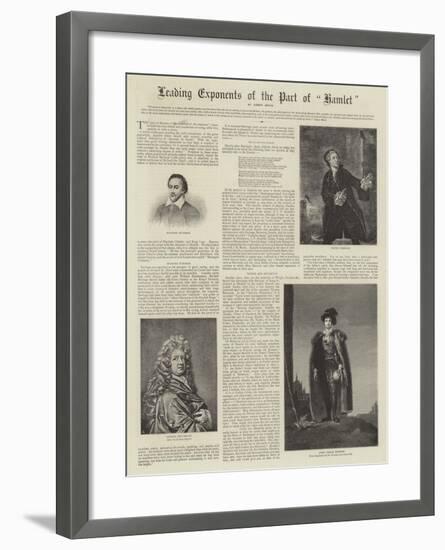 Leading Exponents of the Part of Hamlet-Thomas Lawrence-Framed Giclee Print