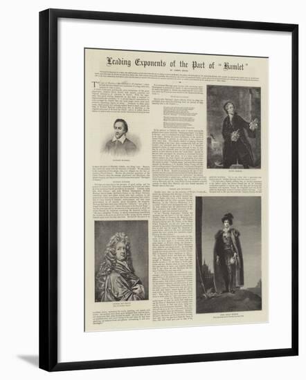 Leading Exponents of the Part of Hamlet-Thomas Lawrence-Framed Giclee Print