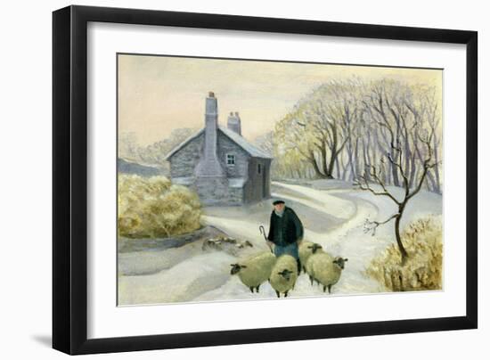 Leading the Sheep-Margaret Loxton-Framed Giclee Print