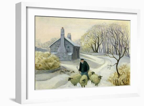 Leading the Sheep-Margaret Loxton-Framed Giclee Print