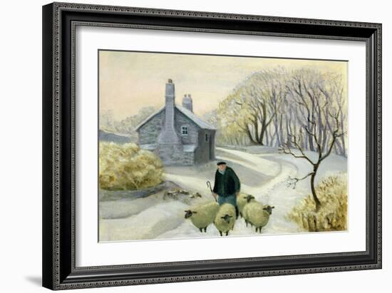 Leading the Sheep-Margaret Loxton-Framed Giclee Print