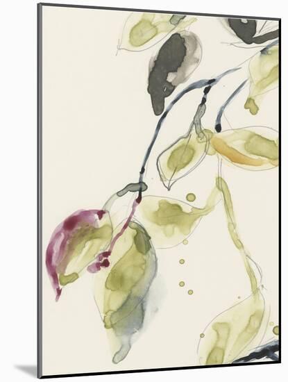 Leaf Branch Triptych I-Jennifer Goldberger-Mounted Art Print