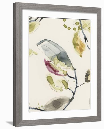 Leaf Branch Triptych II-Jennifer Goldberger-Framed Premium Giclee Print