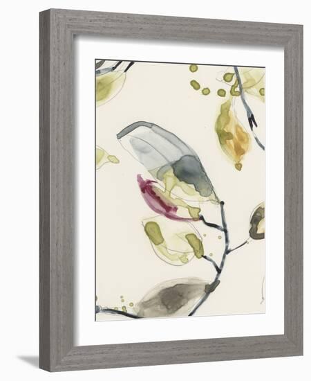 Leaf Branch Triptych II-Jennifer Goldberger-Framed Art Print