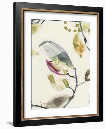 Leaf Branch Triptych II-Jennifer Goldberger-Framed Art Print