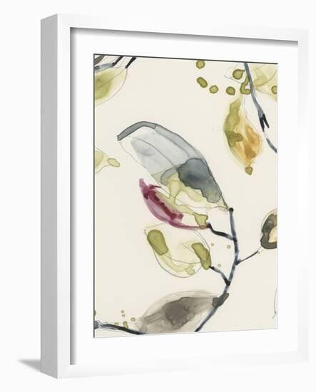 Leaf Branch Triptych II-Jennifer Goldberger-Framed Art Print