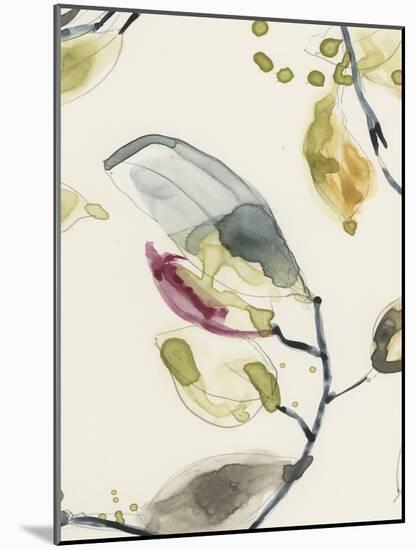 Leaf Branch Triptych II-Jennifer Goldberger-Mounted Art Print