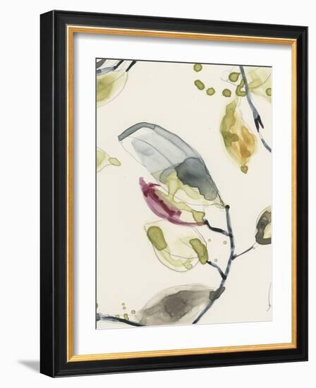 Leaf Branch Triptych II-Jennifer Goldberger-Framed Art Print