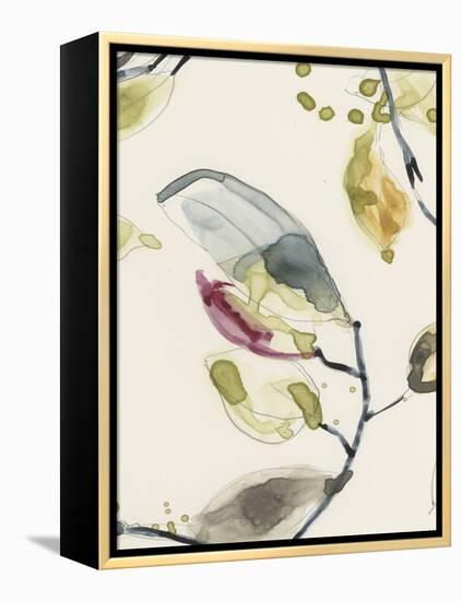 Leaf Branch Triptych II-Jennifer Goldberger-Framed Stretched Canvas