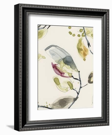 Leaf Branch Triptych II-Jennifer Goldberger-Framed Art Print