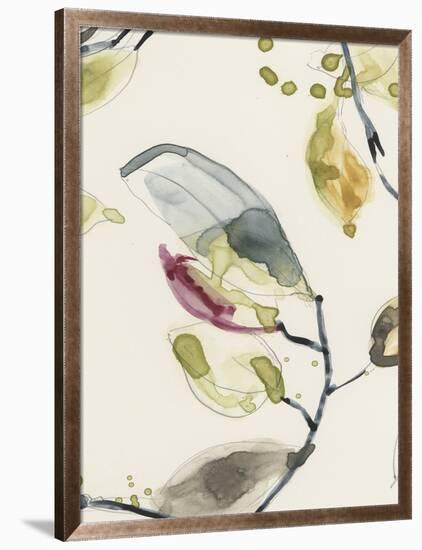 Leaf Branch Triptych II-Jennifer Goldberger-Framed Art Print