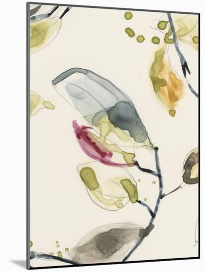 Leaf Branch Triptych II-Jennifer Goldberger-Mounted Art Print