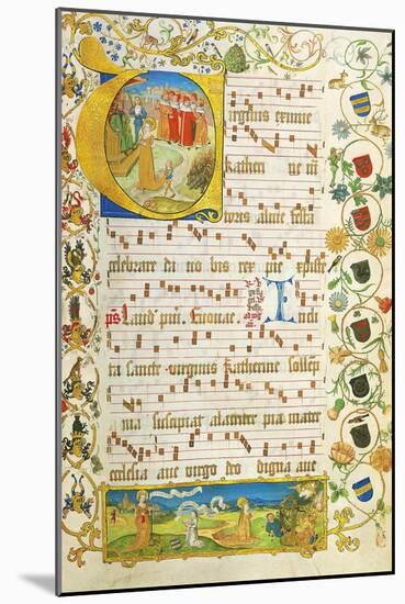 Leaf from Antiphonary for Elisabeth Von Gemmingen, C. 1504-null-Mounted Giclee Print