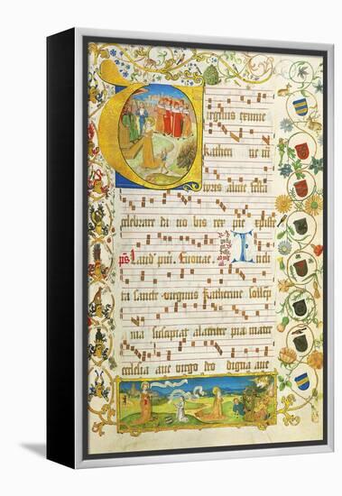 Leaf from Antiphonary for Elisabeth Von Gemmingen, C. 1504-null-Framed Premier Image Canvas