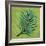 Leaf on Green Burlap-Elizabeth Medley-Framed Art Print