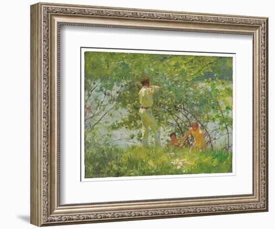 Leafy June, 1909 (Oil on Canvas)-Henry Scott Tuke-Framed Giclee Print