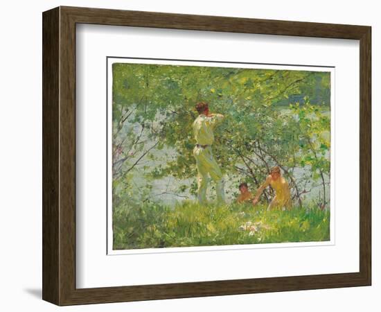 Leafy June, 1909 (Oil on Canvas)-Henry Scott Tuke-Framed Giclee Print