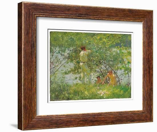 Leafy June, 1909 (Oil on Canvas)-Henry Scott Tuke-Framed Giclee Print