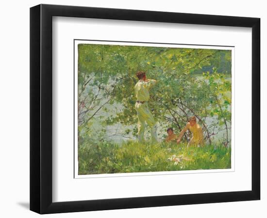 Leafy June, 1909 (Oil on Canvas)-Henry Scott Tuke-Framed Giclee Print