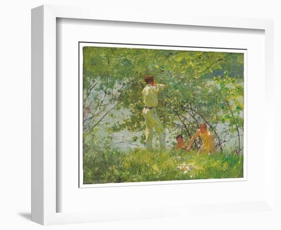 Leafy June, 1909 (Oil on Canvas)-Henry Scott Tuke-Framed Giclee Print